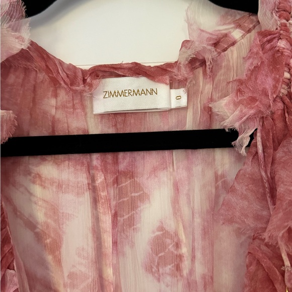 Zimmerman Pink Chiffon Silk Playsuit Size 0 - Picture 2 of 4